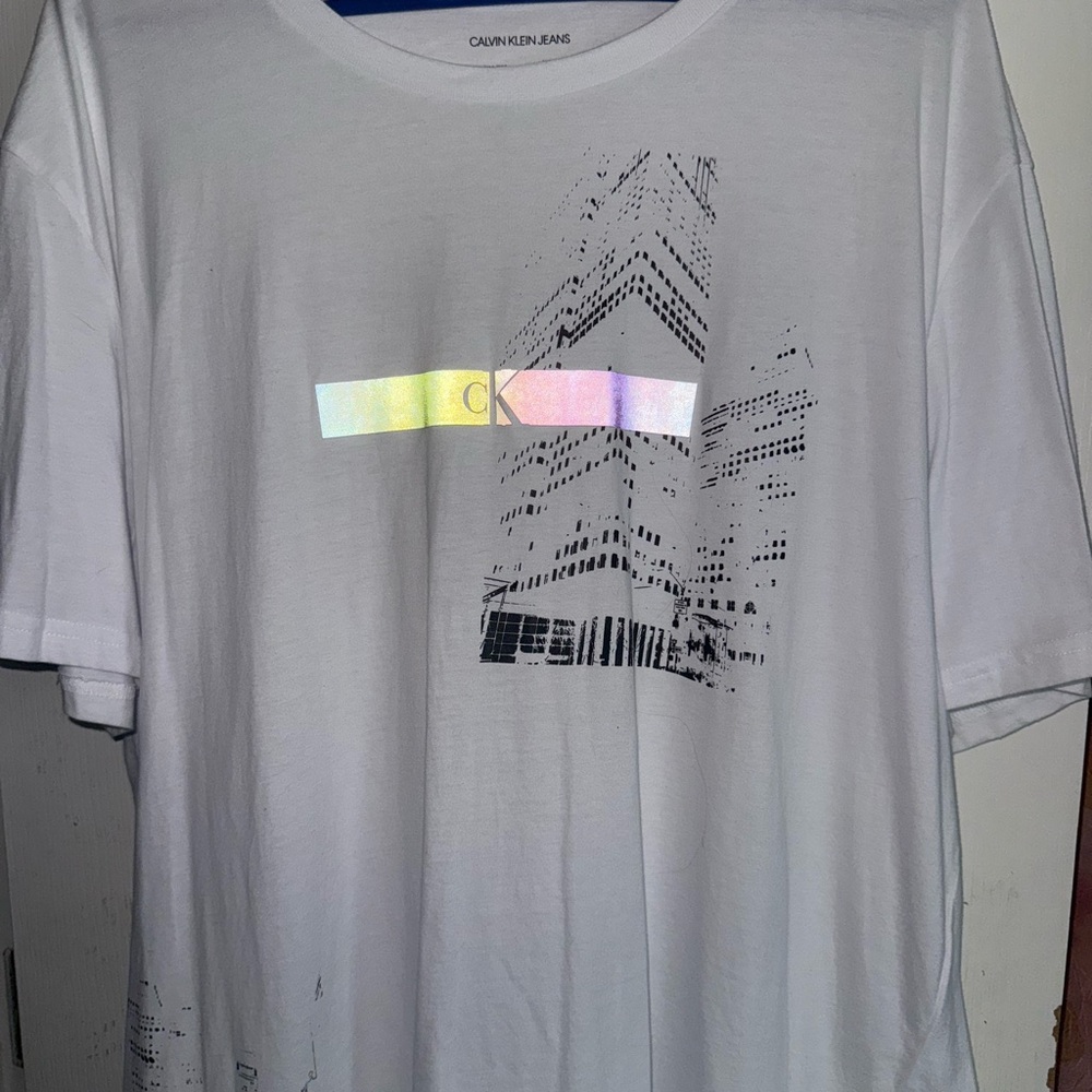 Calvin Klein Jeans White Graphic Tee